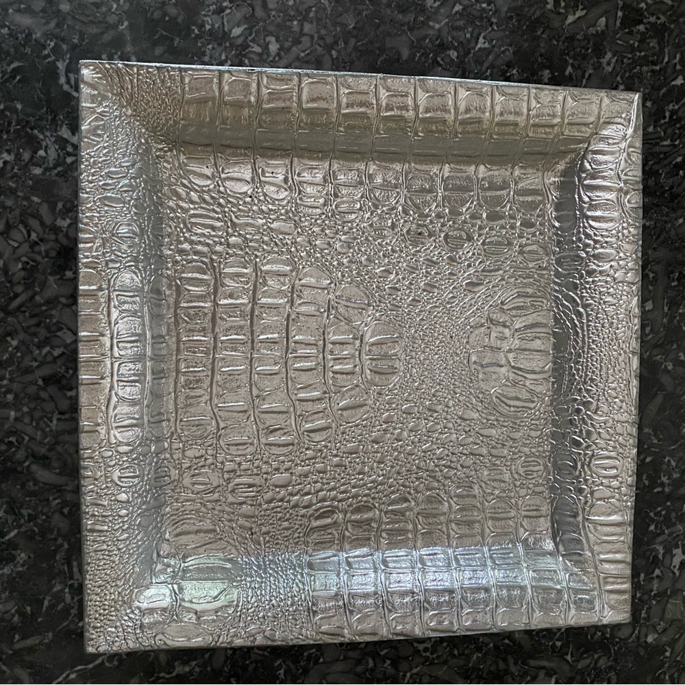 Murval Silver Crocodile Embossed Tray